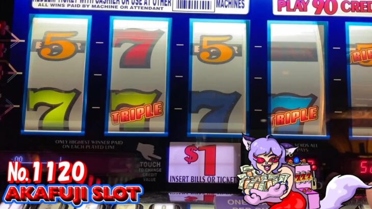 Old School Slot Machine😍 Triple Strike Slot 9 Lines😍@Pechanga Casino 赤富士スロット