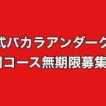 和田式バカラアンダークラブ1年間コース無期限募集停止します。